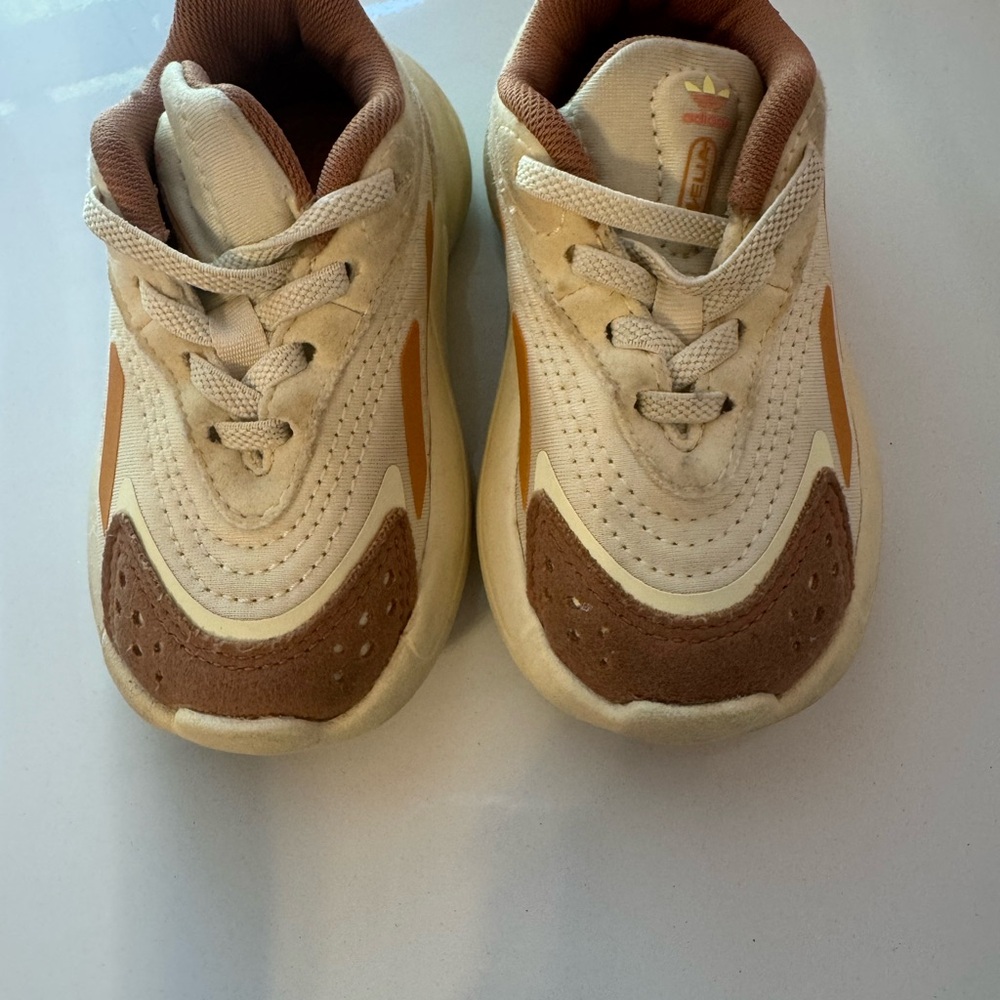 Adidas Kids' Cream and Brown Sneakers